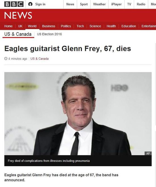 老鹰乐队主唱格列弗雷去世原因 揭秘格列弗雷资料背景及成名史