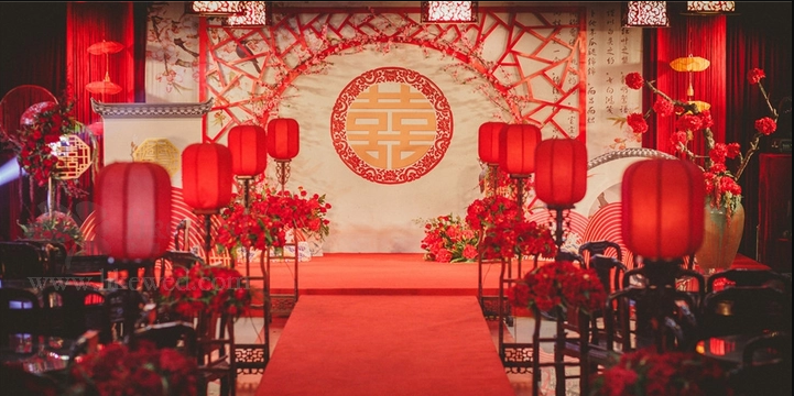 婚礼图片背景风格类型有哪些中国红婚礼图片背景布置效果图