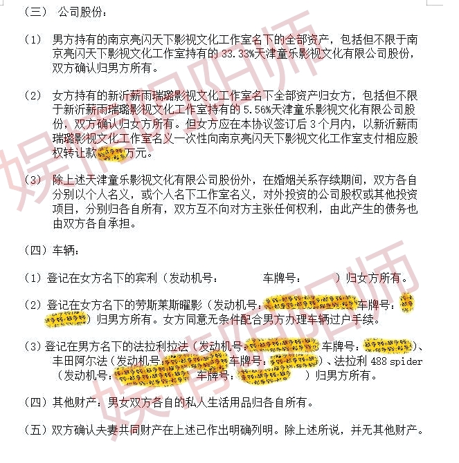 李小璐贾乃亮离婚协议书曝光 李小璐贾乃亮终于离婚了?