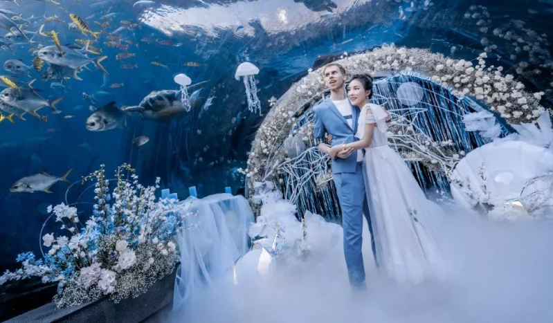 海底婚礼元素怎么样一般多少钱?海底主题婚礼现场效果图